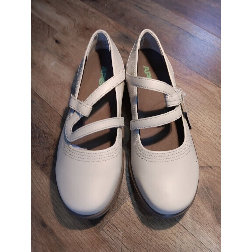 Apex Women's Janice‎  Leather  Mary Jane Shoe Flat Size 6.5 Wide Nwt